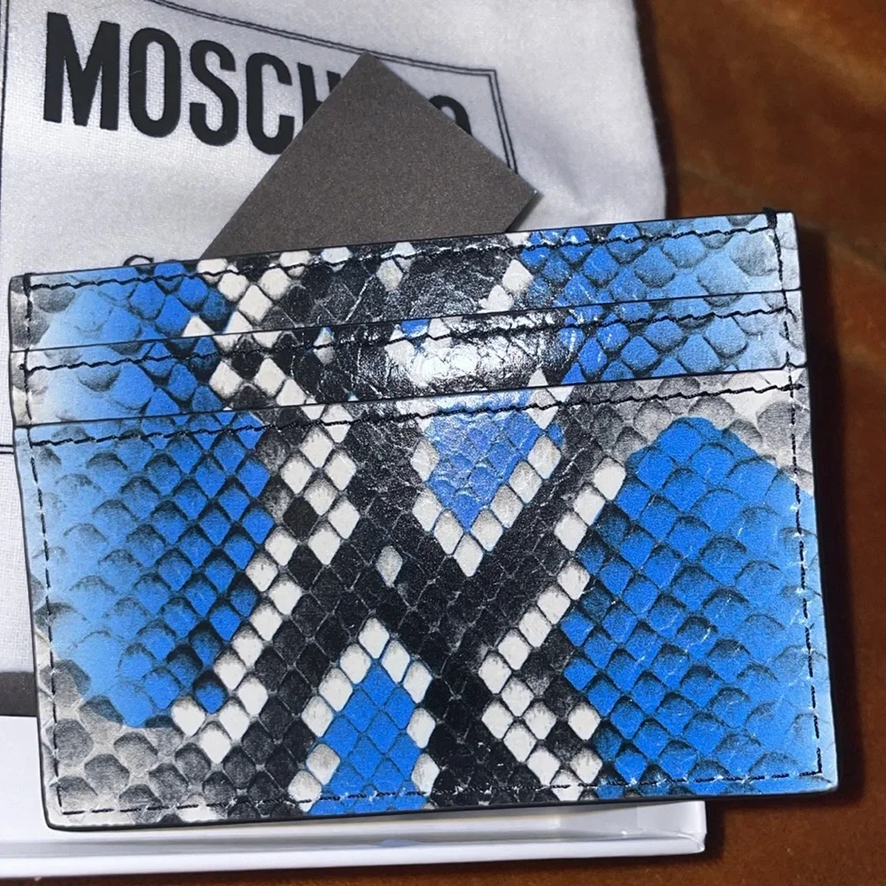 Moschino Snakeskin Card Wallet